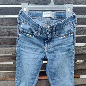 Abercrombie 5/6 Long kids girls flare jeans Tall rivets